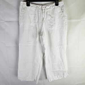 Vintage St. John's Bay Linen Cropped Pants Womens 12 Summer Going Out Vacation